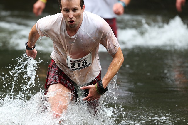 Man running in Water